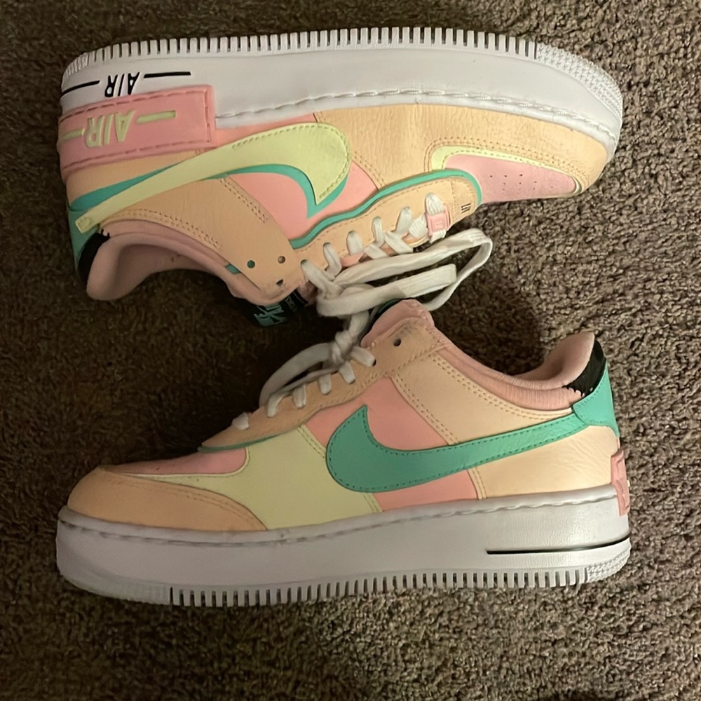 Colorful Pastel Nike Air Force 1s barely worn